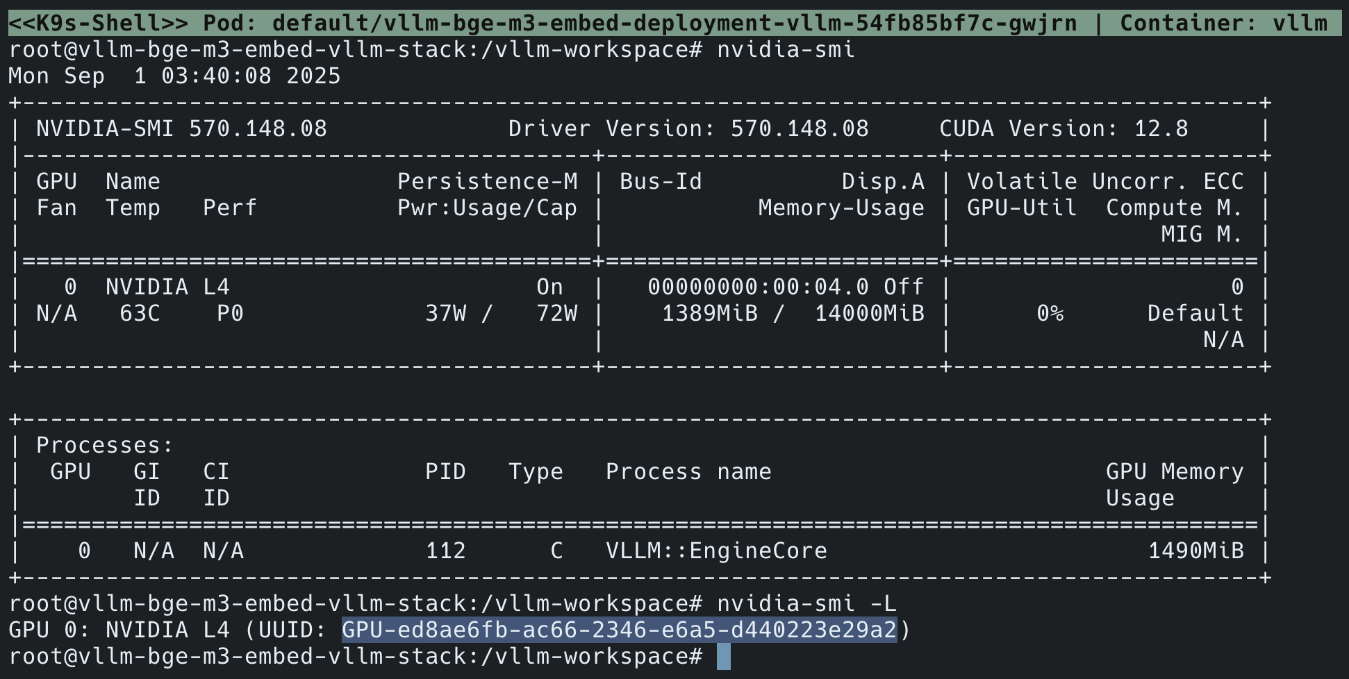 nvidia-smi GPU 验证截图 1