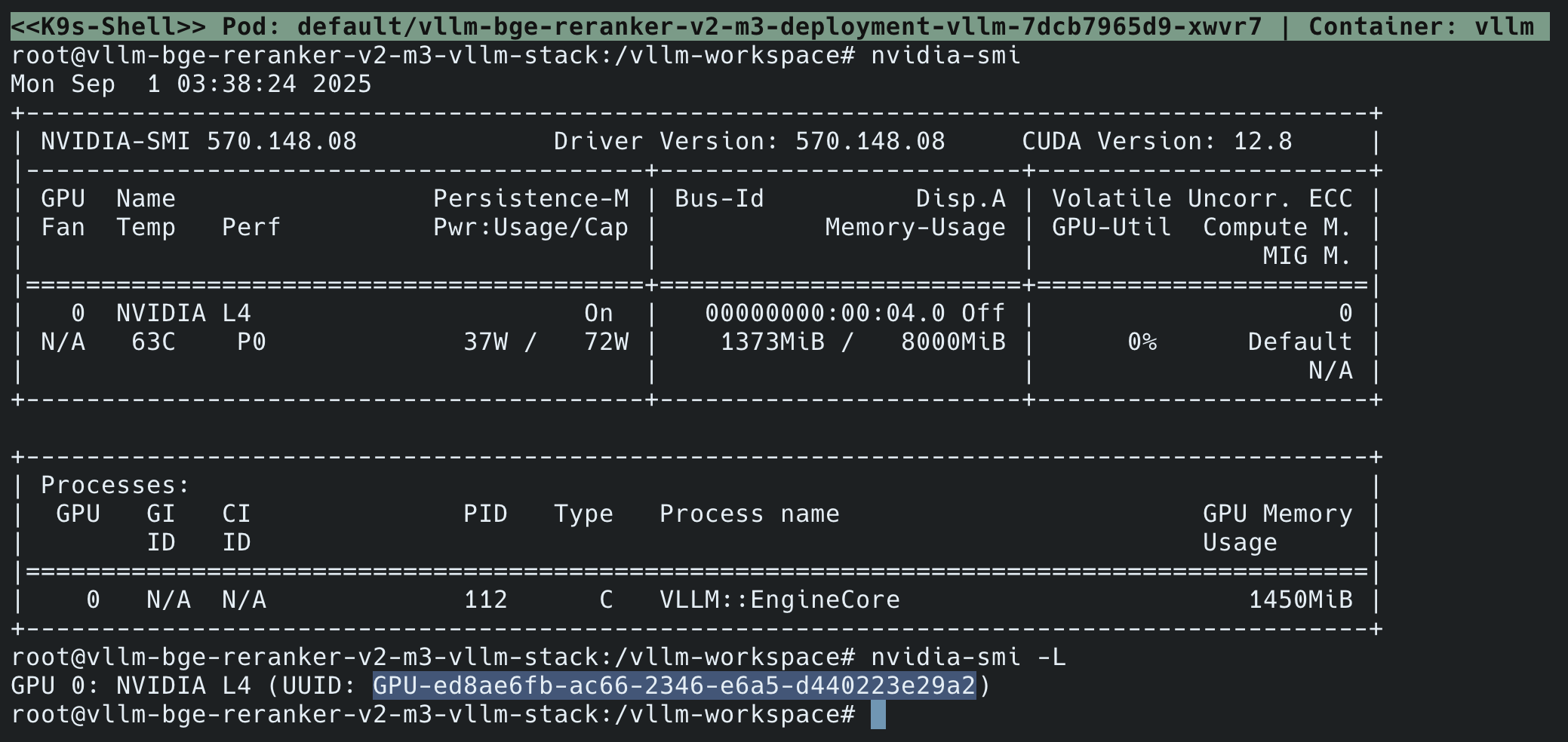nvidia-smi GPU 验证截图 2